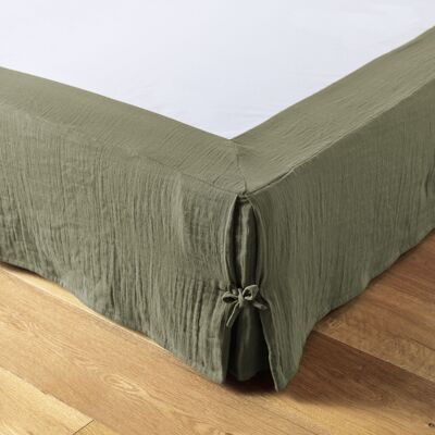 Cotton gauze bed skirt 160 x 200 cm GAÏA Rosemary