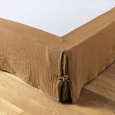 Cotton gauze bed skirt 140 x 190 cm GAÏA Camel