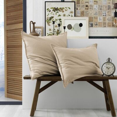 Funda de almohada de franela 63 x 63 cm CANDICE Arena