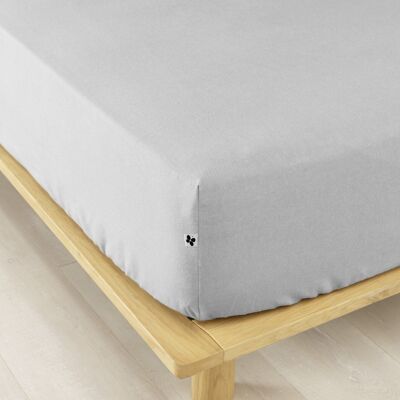 Flannel fitted sheet 90 x 190 cm CANDICE Brume