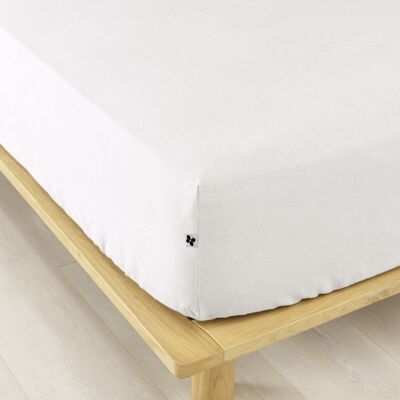 Flannel fitted sheet 90 x 190 cm CANDICE Snow