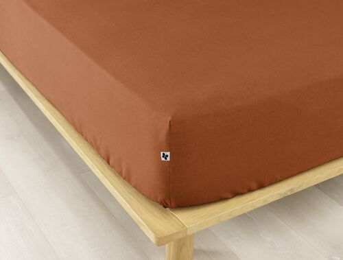 Drap housse Flanelle 160 x 200 cm CANDICE Tomette