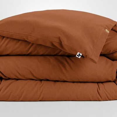 Flannel duvet cover 140 x 200 cm CANDICE Terracotta