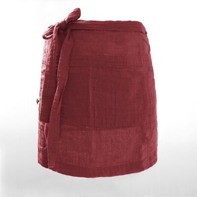 Cotton gauze waiter apron 45 x 80 cm GAÏA Burgundy