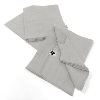 Set of 3 cotton gauze towels 40 x 40 cm GAÏA Cloud