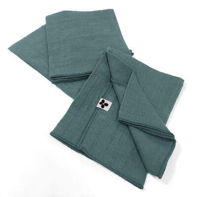 Set of 3 cotton gauze towels 40 x 40 cm GAÏA Duck