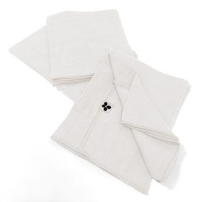 Set of 3 cotton gauze towels 40 x 40 cm GAÏA Chantilly