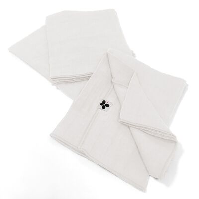 Lot de 3 serviettes Gaze de coton 40 x 40 cm GAÏA Chantilly
