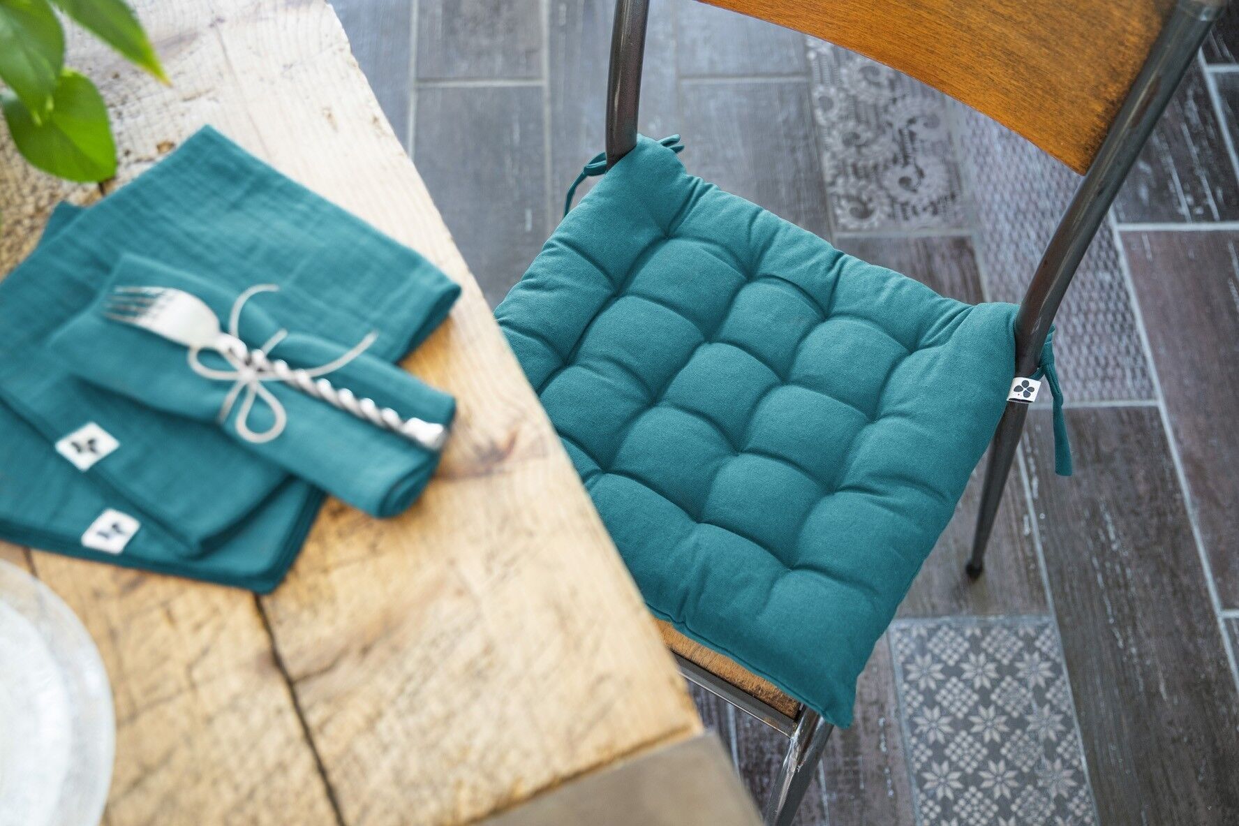 Seduta imbottita 38 x 38 cm KALA Pavone