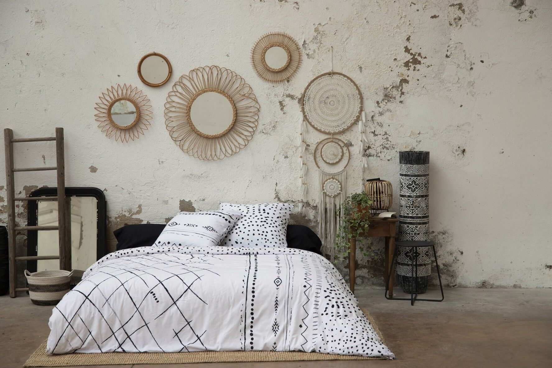 Set biancheria da letto (Copripiumino + 2 federe) Cotone stampato 200 x 200 cm IKAT