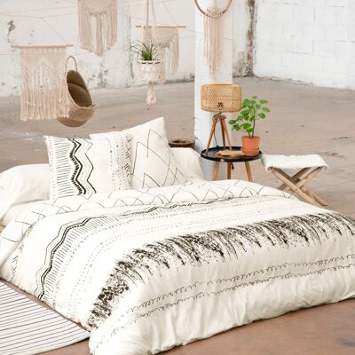 Bed linen set (Duvet cover + 2 pillowcases) Printed cotton 200 x 200 cm BERBERE