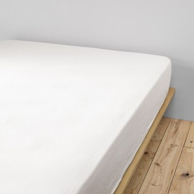 Cotton Gauze fitted sheet 180 x 200 cm GAÏA Chantilly