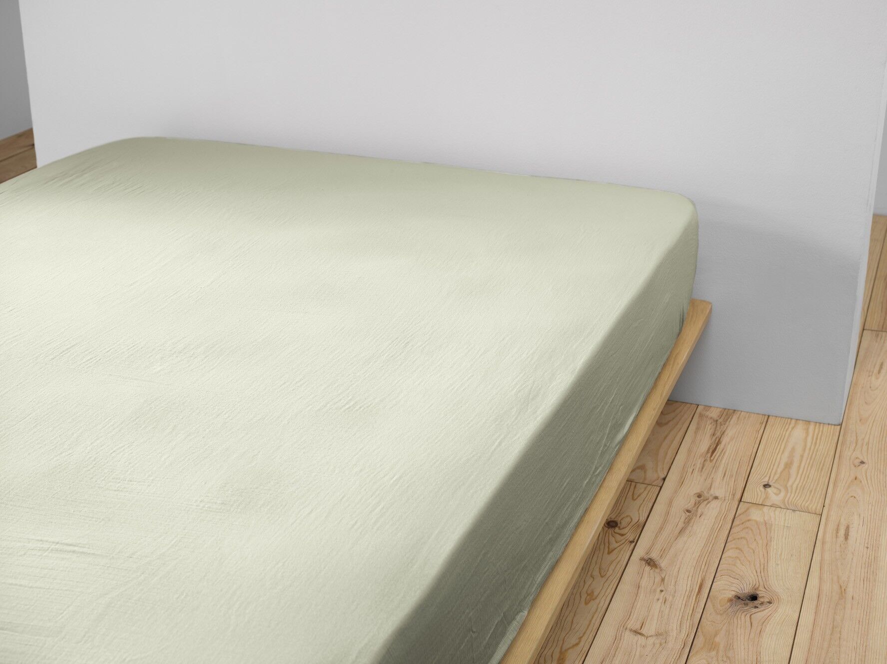 GAÏA Sábana bajera de gasa de algodón 140 x 190 cm Verde agua