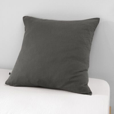 Cotton gauze pillowcase 60 x 60 cm GAÏA Granit