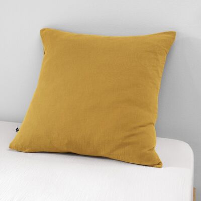Cotton gauze pillowcase 60 x 60 cm GAÏA Safran
