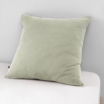 GAÏA Funda de almohada de gasa de algodón 60 x 60 cm Verde agua