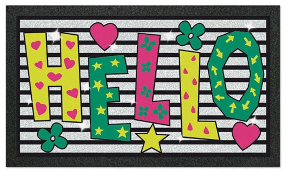 Tappeto rettangolare glitter 40 x 68 cm HAPPY HELLO