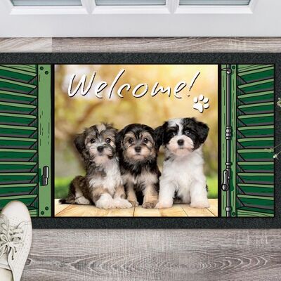 Printed rectangle rug 40 x 68 cm WELCOME DOGS