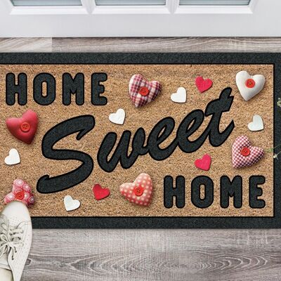 Printed rectangle rug 40 x 68 cm CUORI STOFFA - HOME SWEET HOME