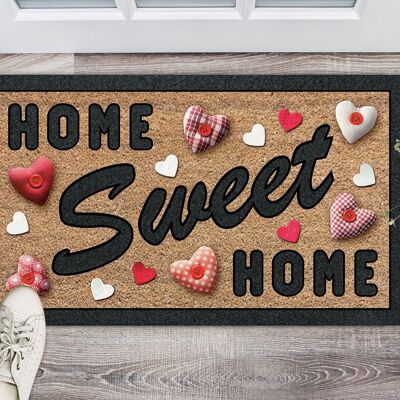 Tapis rectangle imprimé 40 x 68 cm CUORI STOFFA - HOME SWEET HOME