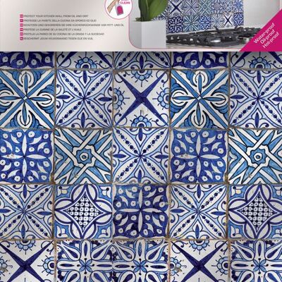 Azulejos Keukenwand Sticker (blauw) - (47 x 65 cm)