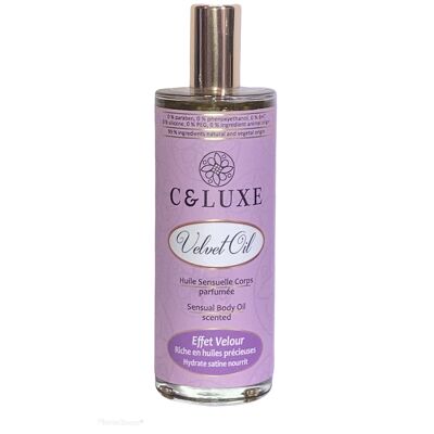 VELVET OIL 100 ml: huile sèche sensuelle corps parfumée, hydrate, nourrit et protège la peau, naturelle aux huiles vierges précieuses 99 % ingrédients origine végétale et naturelle. 100 ml.