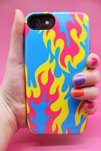 FLAME PHONE CASE - bleu/pnk/ylw - Samsung S7 Edge 3