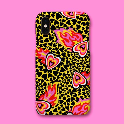 FLAMING HEART PHONE CASE - Apple iPhone X / XS