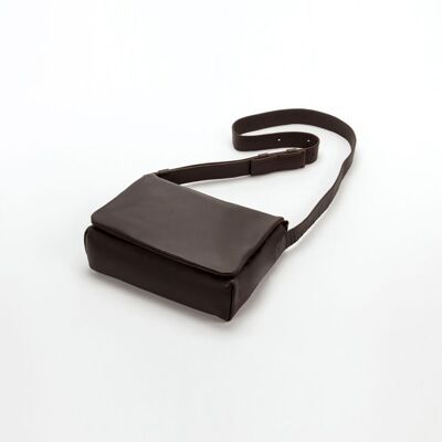 Dark brown leather bag "Wise"