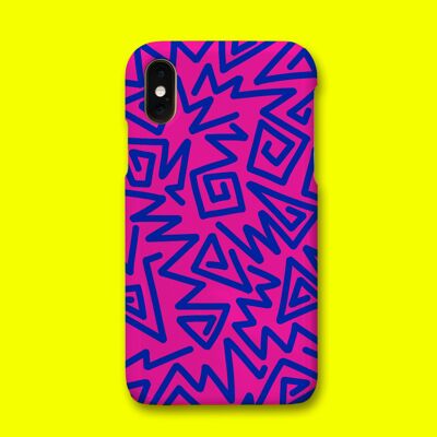 PINK/BLUE ZIGZAG PHONE CASE - iPhone XS Max