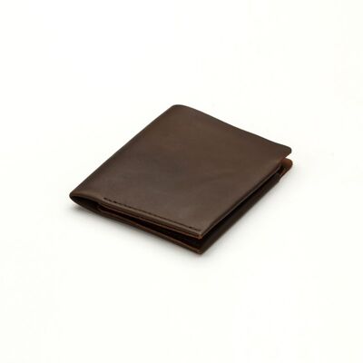 "Plat" leather wallet - Chocolate