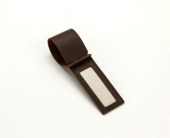 Porte étiquette pour bagage en cuir - Chocolat 1
