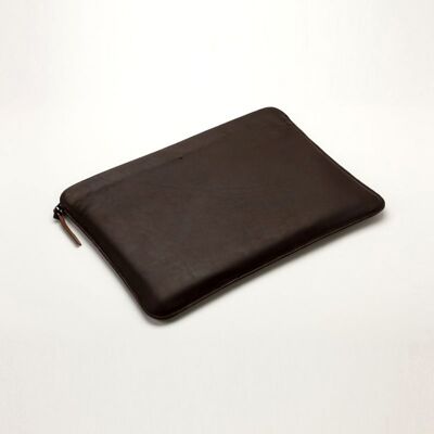 13 "Leather Laptop Sleeve - Chocolate