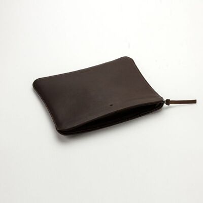 Dark brown leather Ipad case
