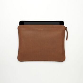 Etui IPAD en cuir - Camel 3