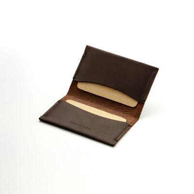 Leather card holder "Double" - Chocolate