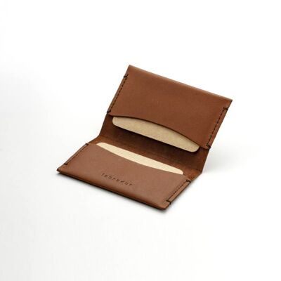 Leather card holder "Double" - Camel