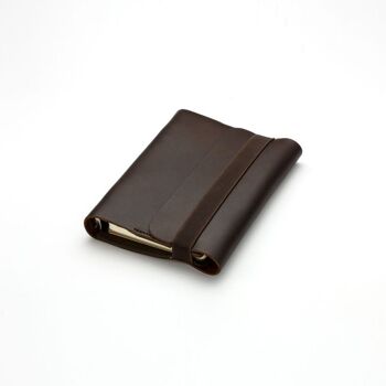 Organiseur / Carnet cuir avec élastique A5 - Chocolat 1