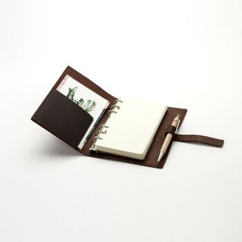 Organiseur / Carnet de note en cuir A6 - Chocolat 2