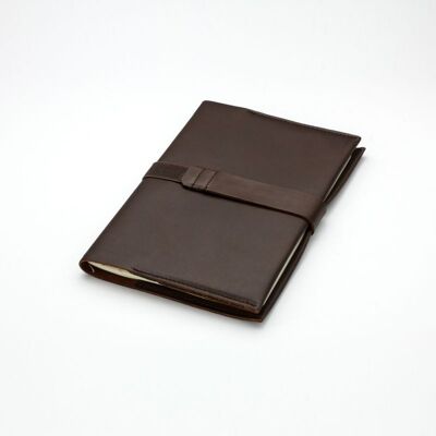 A5 Leather Stitch Organizer - Chocolate