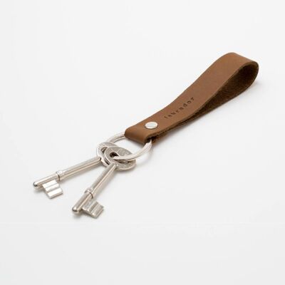 Tan leather key ring