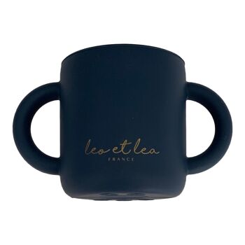 Tasse en silicone, tasse d’apprentissage, leo et lea, tasse avec 2 anses, enfant 7