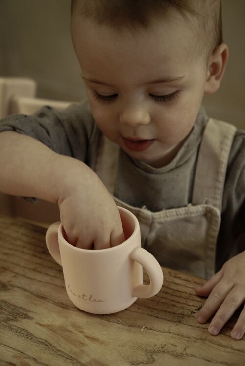 Tasse en silicone, tasse d’apprentissage, leo et lea, tasse avec 2 anses, enfant