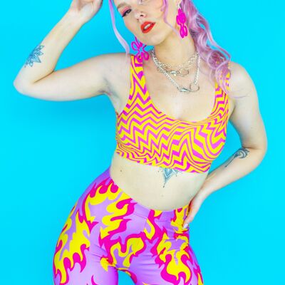 Warped zig zag crop top bralet