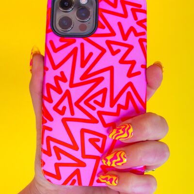 ZIGZAG PHONE CASE - PINK/RED - Samsung S8 Plus