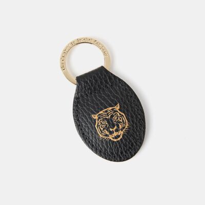 The Keyring - Black Celtic Grain & Tiger Embossing