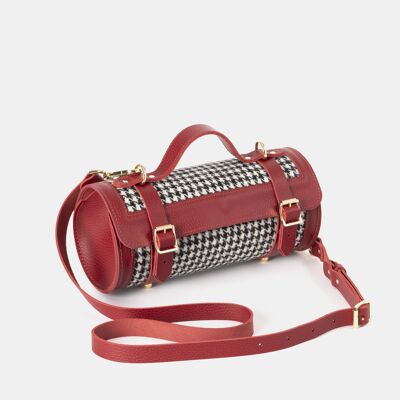 The Bowls Bag - Red Celtic Grain with Harris Tweed® Houndstooth