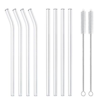 SMOOTHIE Reusable Glass Straw Set - Clear