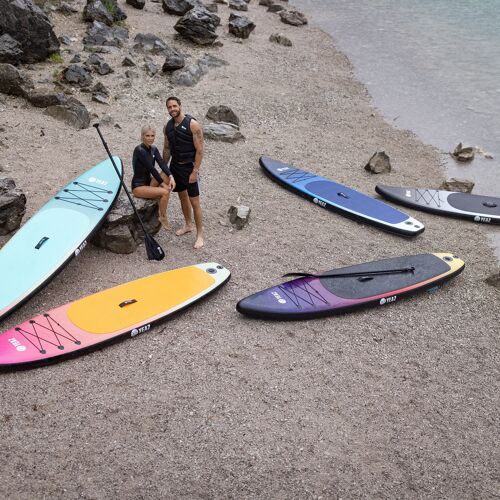 SUNSET BEACH - EXOTREK - SUP-Board mit Paddel, Pumpe und Rucksack - violett