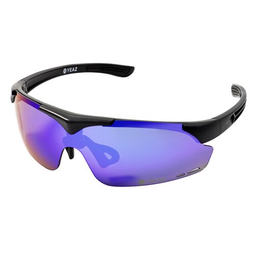 SUNUP Magnet-Sport-Sonnenbrille Matt schwarz /  Full Revo Blue